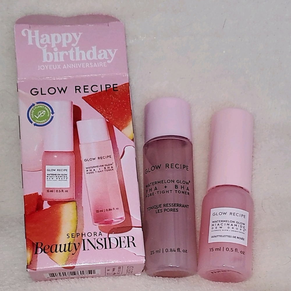 NEW - Glow Recipe - Watermelon Mini Duo Toner + Dew Drops Travel Purse Size